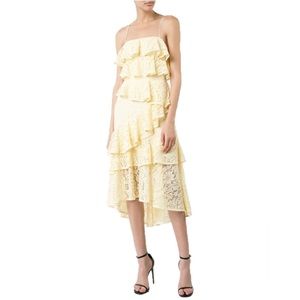 Rebecca Vallance Addison RaRa Tiered Lace Midi Dress